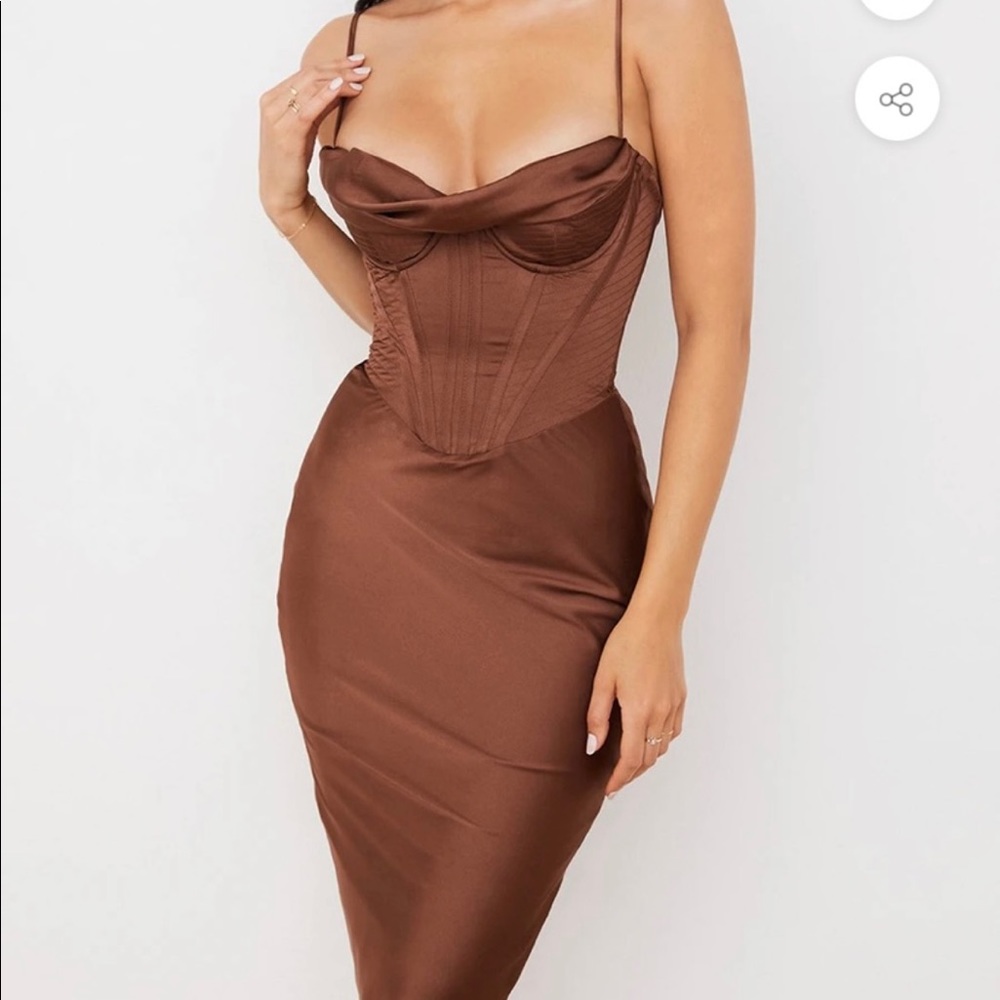 Ivory Stain Corset Off Shoulder Dress